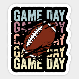 Game Day Football Vintage Sunset Colors Ripped Distressed Sticker